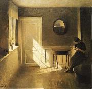 Peter ilsted Interior with Girl Reading Spain oil painting artist